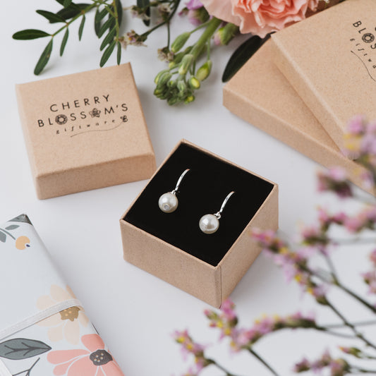 Silver Pearl Earrings