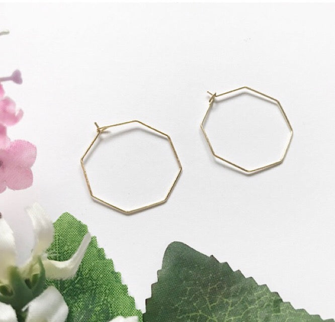 Gold Geometric Hoop Earrings