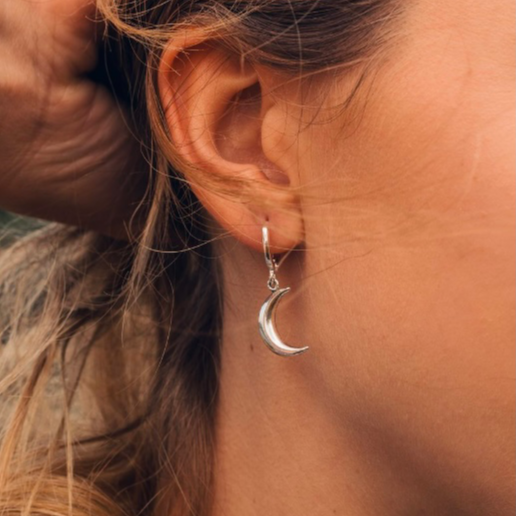Moon Huggie Hoop Earrings