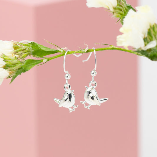 Sterling Silver Robin Earrings