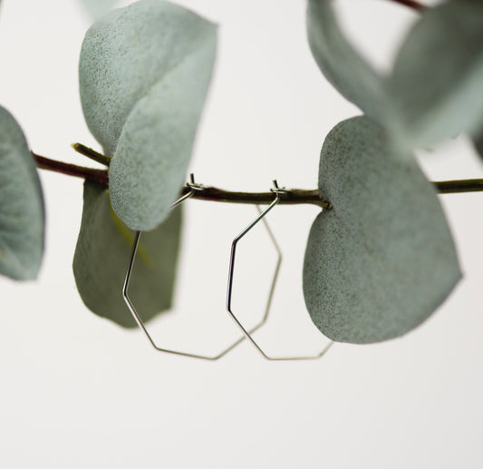 Silver Geometric Hoop Earrings