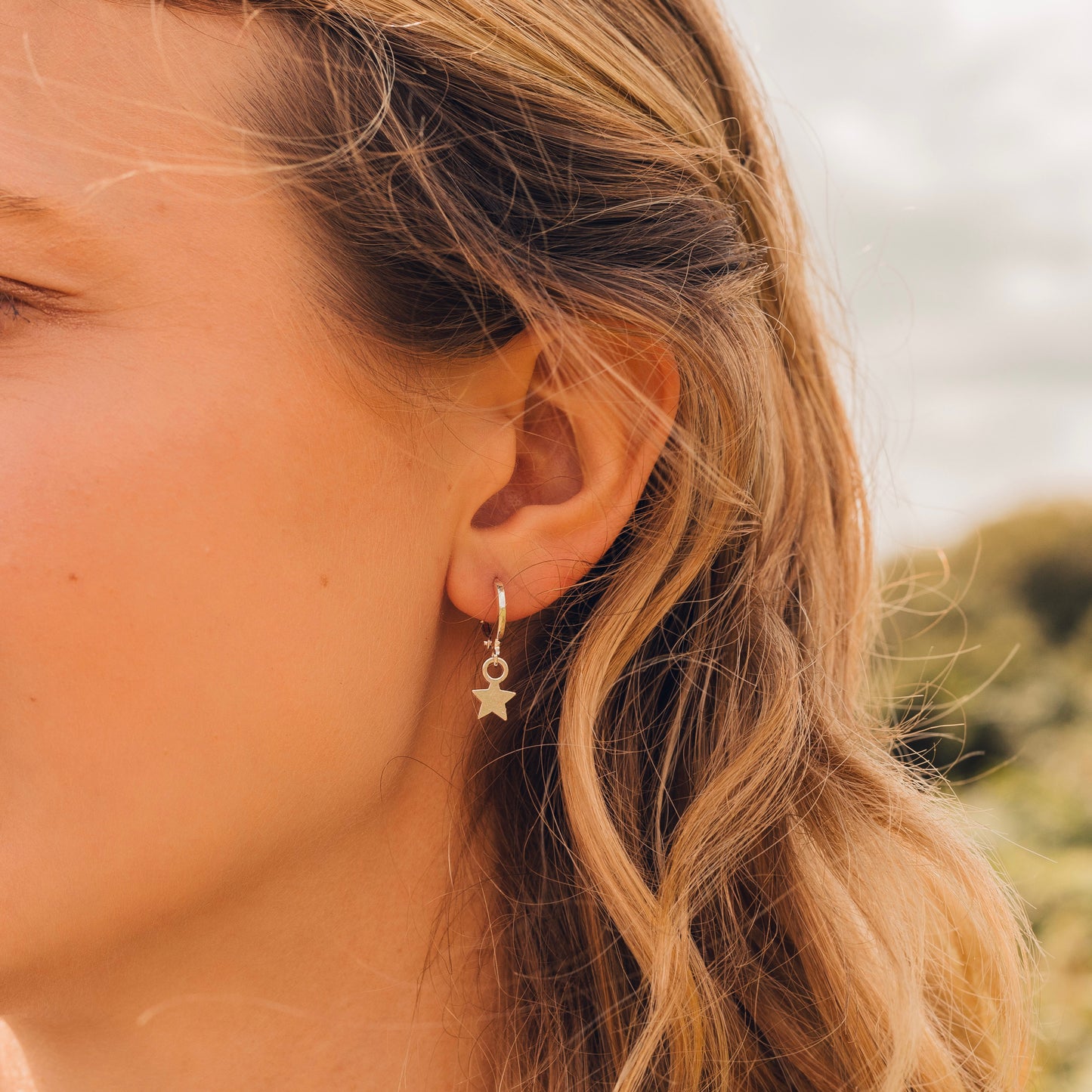 Star Huggie Hoop Earrings