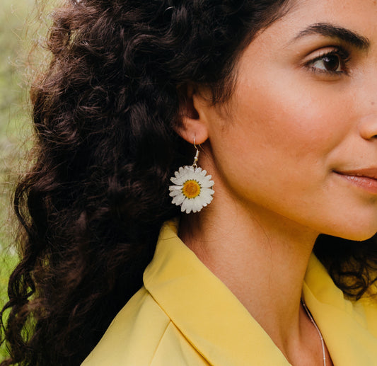Silver Daisy Earrings