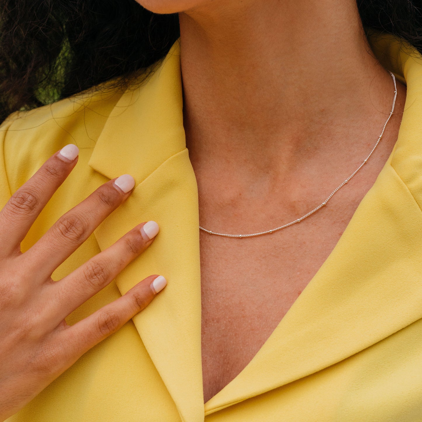 Silver Beaded Necklace