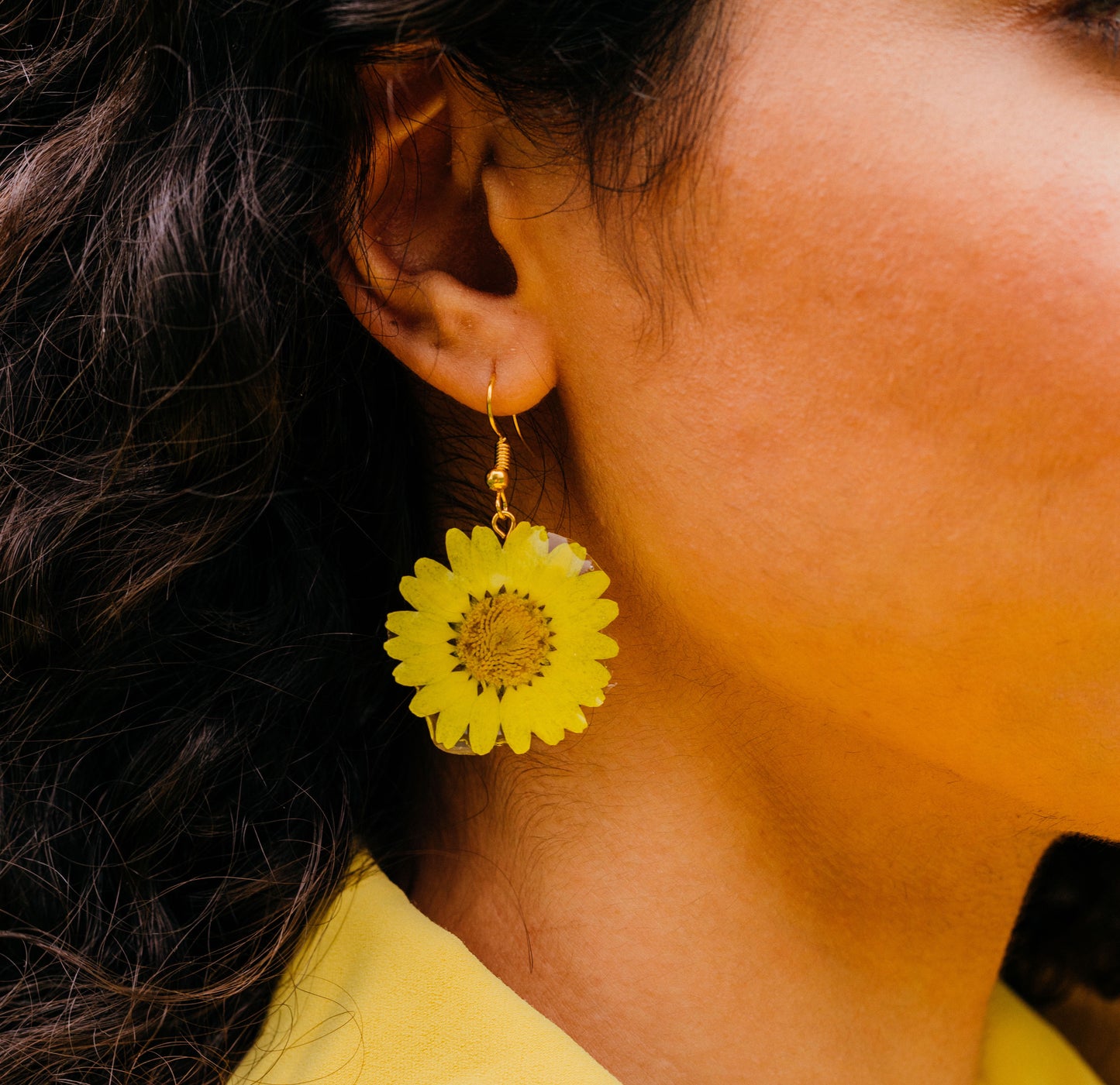 Yellow Daisy Earrings