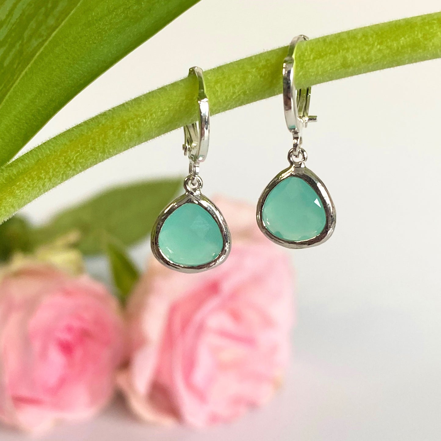Turquoise Huggie Hoop Earrings