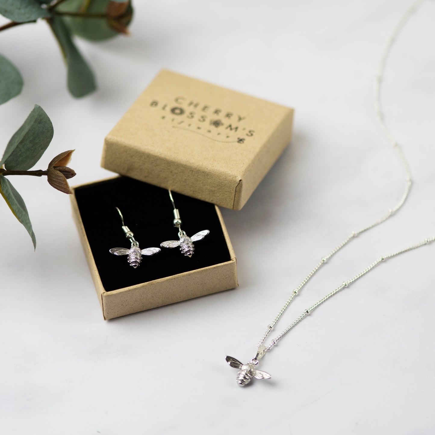 Silver Bumble Bee Necklace