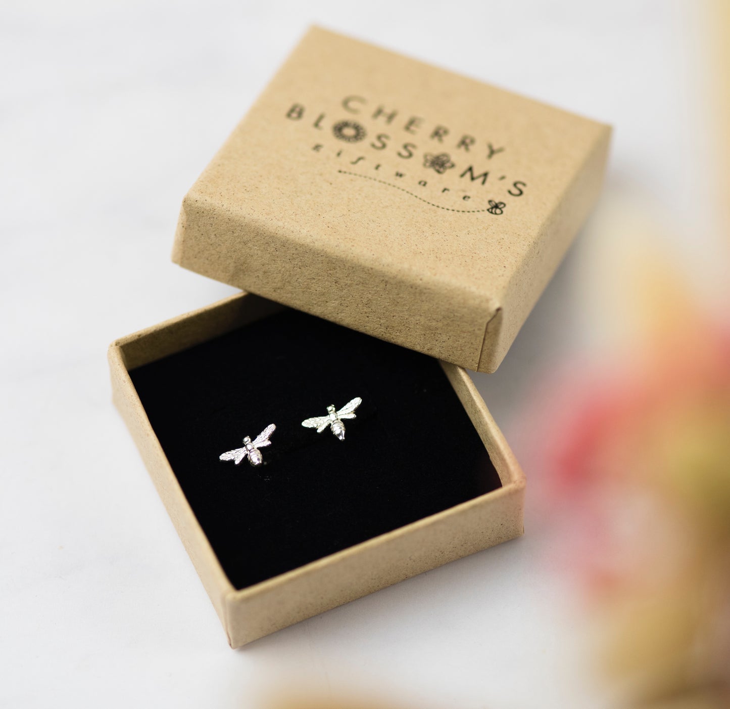 Sterling Silver Bee Studs