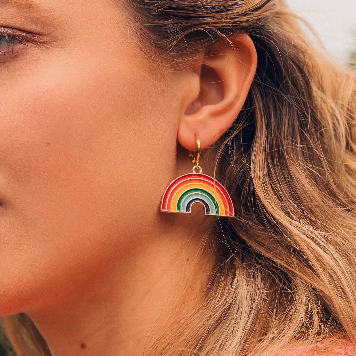 Rainbow Hoop Earrings