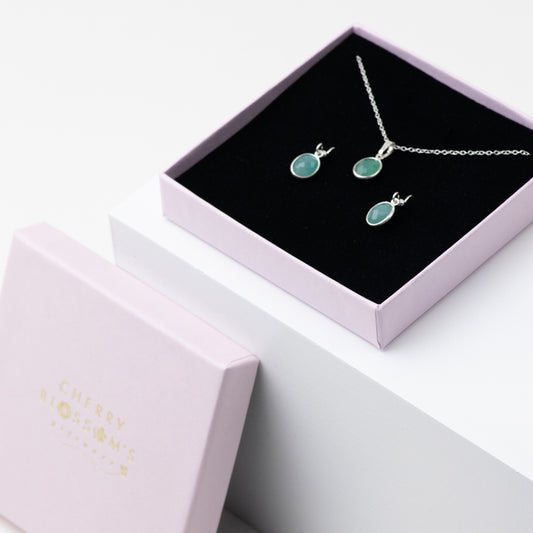 Sterling Silver Amazonite Jewellery Gift Set