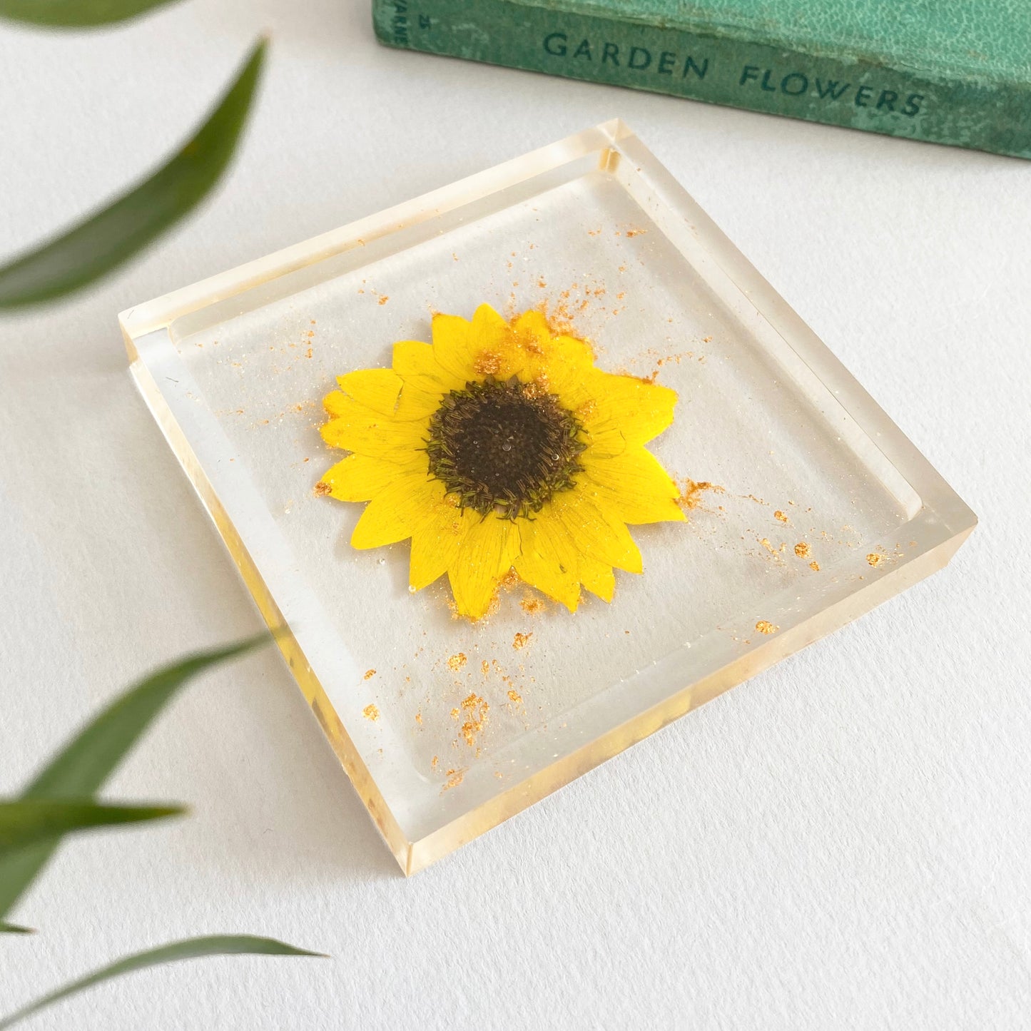 Square Sunflower Trinket Tray
