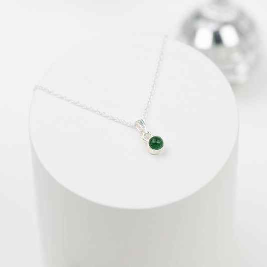 Sterling Silver Green Necklace
