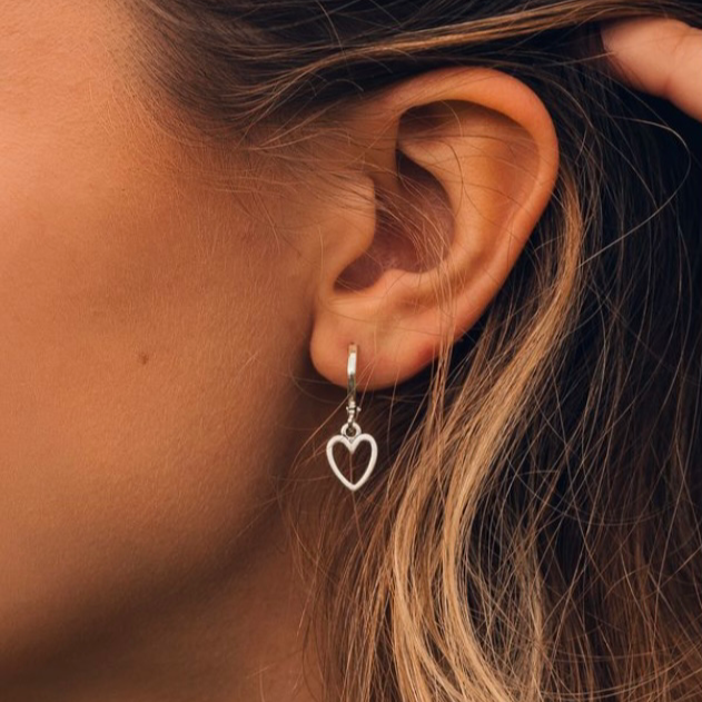 Heart Huggie Hoop Earrings