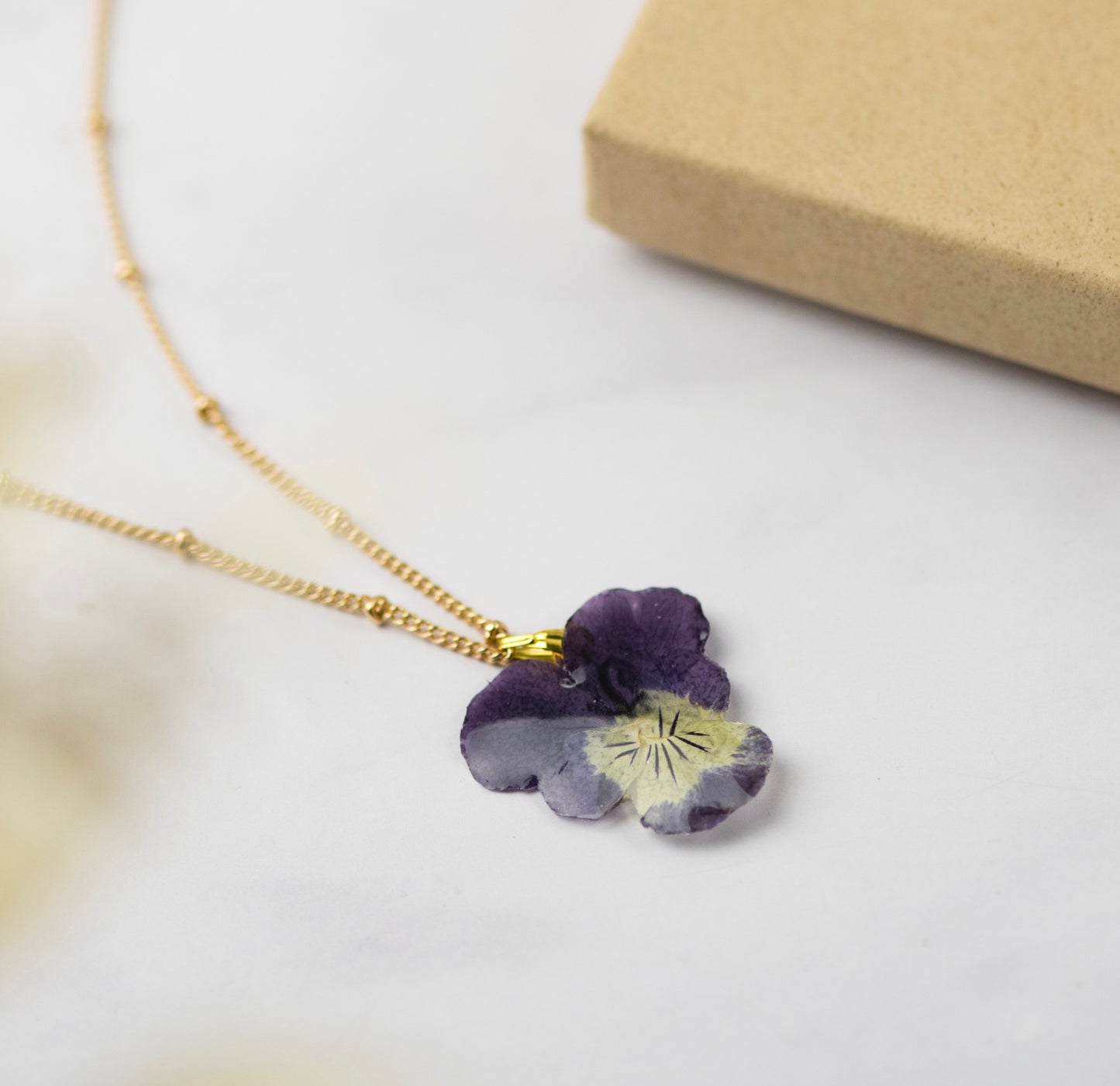 Gold Pansy Necklace
